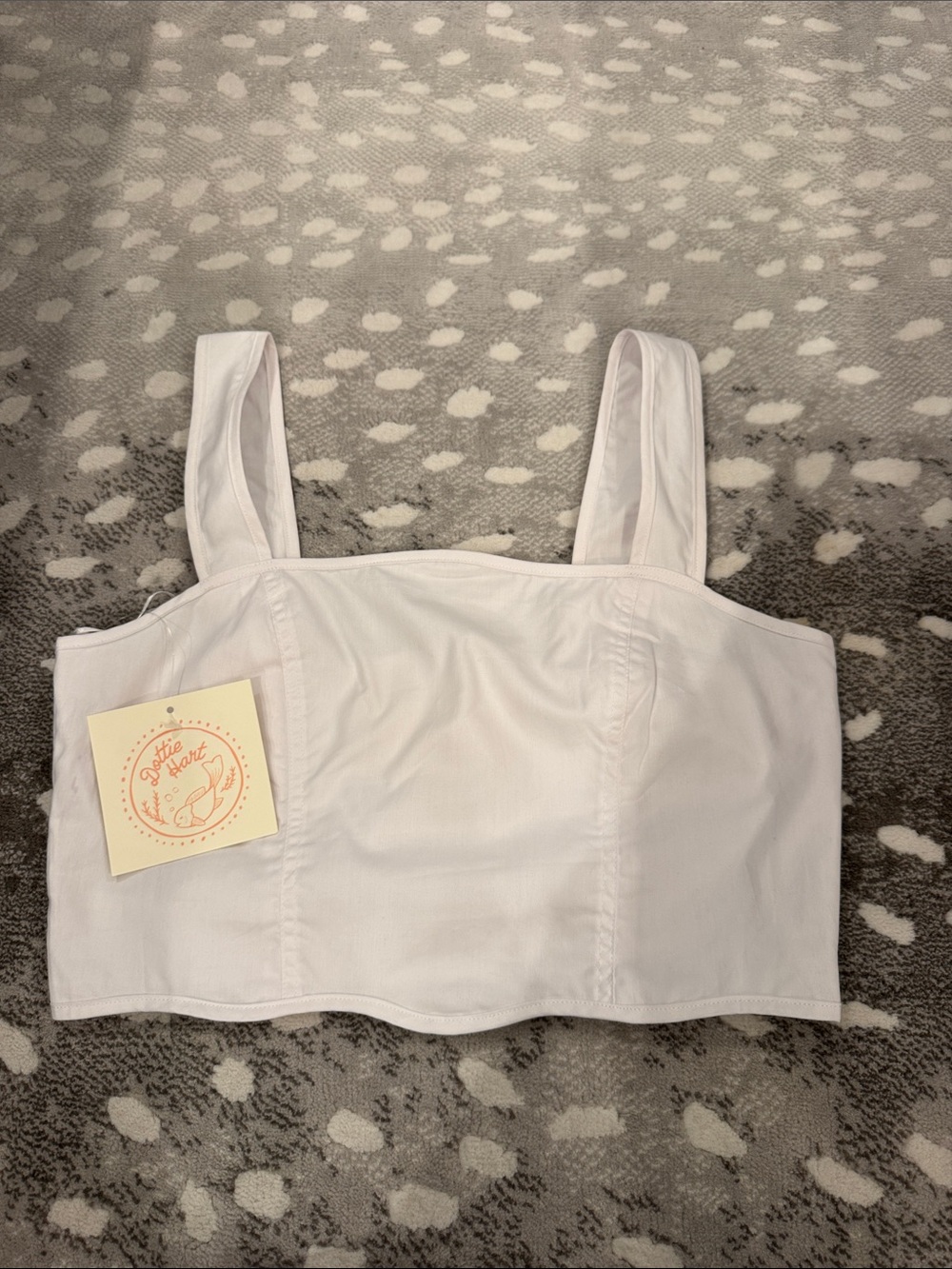 Women's White Square-Neck Crop Top with Wide Straps